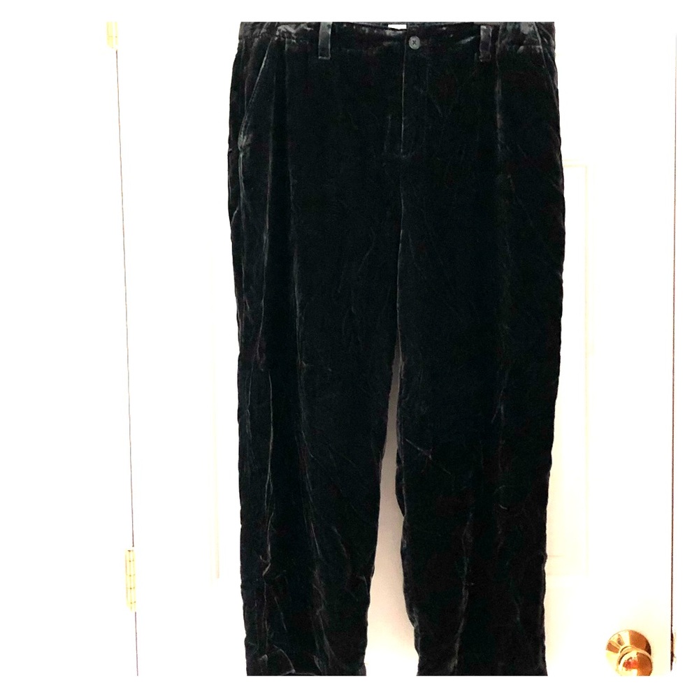 GAP crushed velvet black crop pants NWT 12R nice!